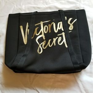 Victoria's Secret Black & Gold Cooler Tote